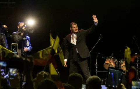 El presidente de Ecuador Rafael Correa celebra  una década en el poder