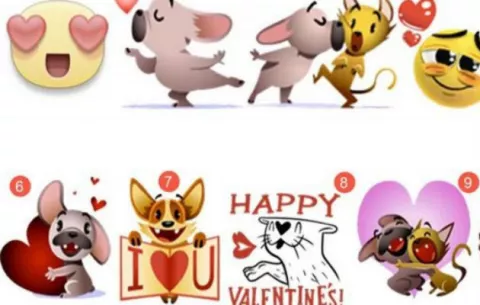 Las pegatinas más populares de Facebook en San Valentín 