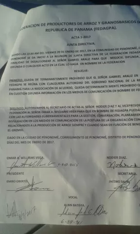 FEDAGPA desautoriza a Gabriel Araúz como negociador