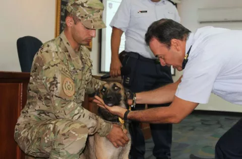 Un sabueso es condecorado por el Senan