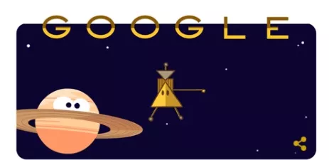 Google le rinde homenaje a la nave espacial Cassini en su doodle