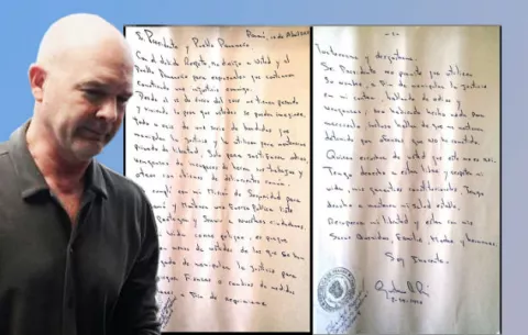 "Mi vida corre peligro", dice Gustavo Pérez en un manuscrito