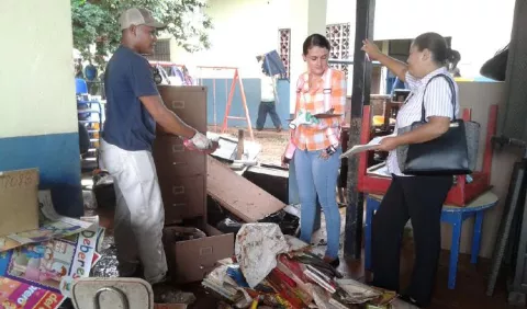 Jardín de infancia,  bastante afectado por inundación 