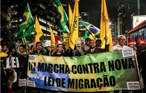Antiinmigrantes protestan en Brasil contra nueva ley