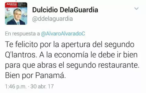 De La Guardia vuelve a comparar la economía con restaurantes
