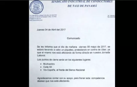 Paro de taxistas por Uber paraliza las principales calles de la ciudad