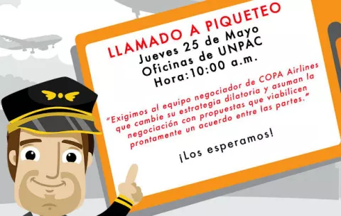 Medida dilatoria por Copa Airlines hace que pilotos realicen piqueteo