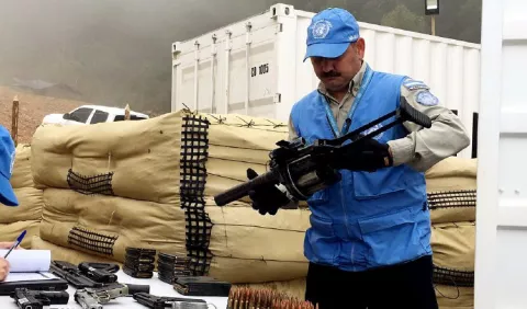 Las Farc  entrega 60% de sus armas a la ONU