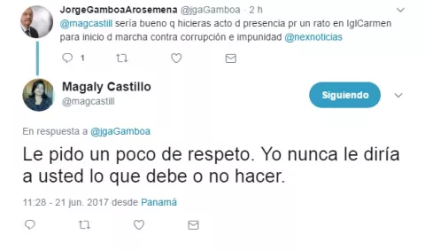 "Le pido un poco de respeto", Magaly Castillo a Jorge Gamboa Arosemena