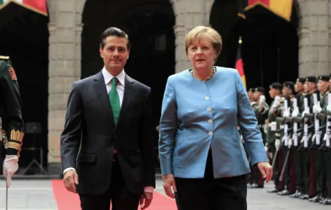 Angela Merkel llega a México en una visita oficial