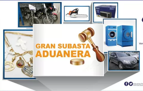 Aduanas realizará subasta de decomisos y mercancía abandonada