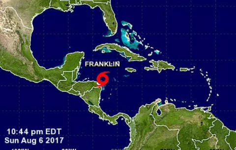 Se forma en el Caribe la tormenta tropical Franklin, séptima de la temporada