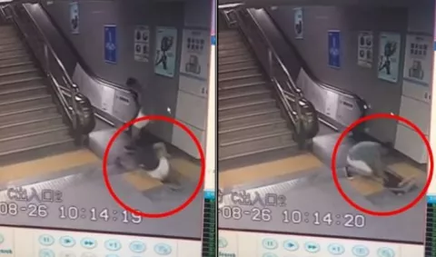 Cámara capta cómo el piso del Metro devoró a una mujer en China