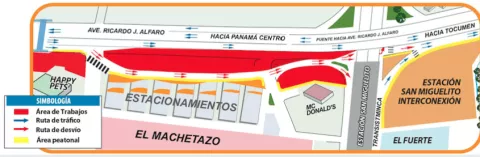 Tres meses de desvíos en San Miguelito por trabajos de la Línea 2 del Metro
