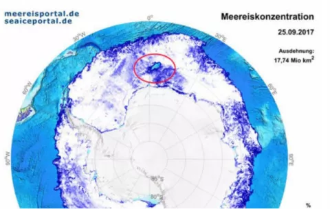 Aparece agujero del tamaño de Panamá en la Antártida