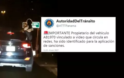Sancionarán a conductor que llevaba mujeres desnudándose sobre el auto