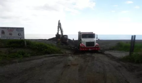 Extracción  de arena   amenaza  a tortugas 