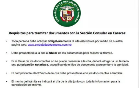 Consulado de Panamá en Venezuela no acepta pagos en efectivo para visas