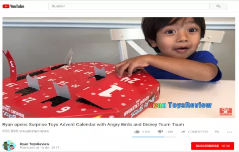 Ryan, el youtuber millonario por recibir regalos sorpresas