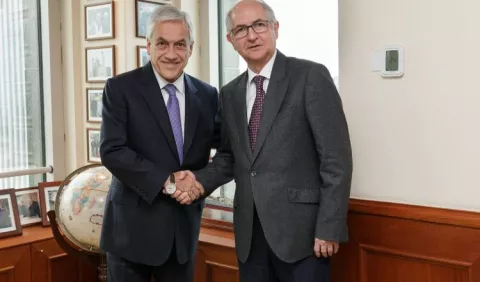 Ledezma le  pide  ayuda a Piñera y a Chile  para 'frenar la tiranía' 