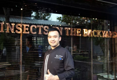 Gusanos, cucarachas y otros insectos en menú de restaurante en Bangkok