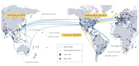 Google tendrá un cable submarino privado entre Chile y California