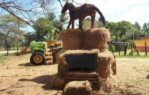 Esculturas con heno en el distrito de Natá