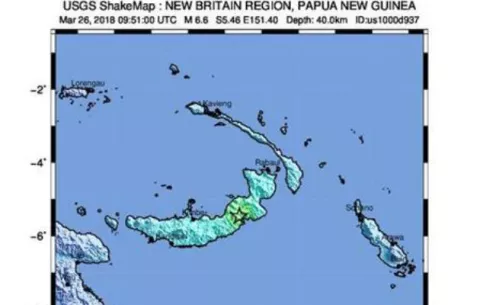 Temblor de 6,6 sacude el este de Papúa Nueva Guinea
