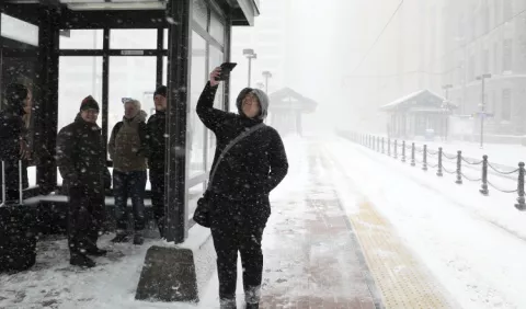 Tormenta provoca nevada en primavera
