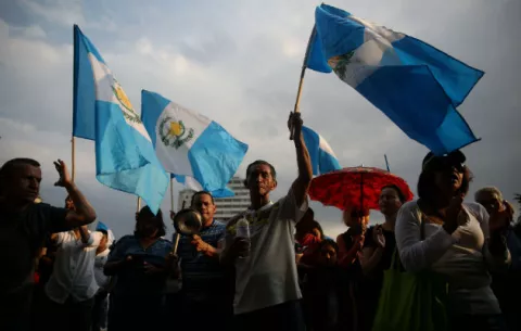 Campesinos de Guatemala protestan para pedir la renuncia de Jimmy Morales