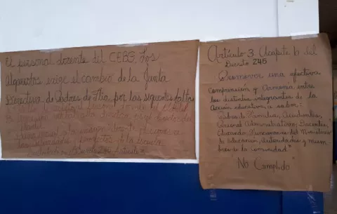 Docentes del Centro Básico de Los Algarrobos suspenden las clases 