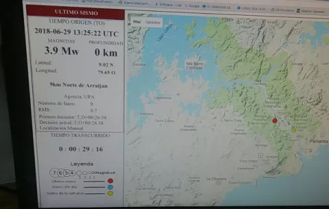 Sismo de magnitud 3.9 se registra al norte de Arraiján