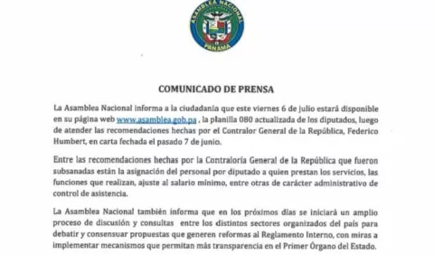 Asamblea hará pública  planilla 080 este viernes