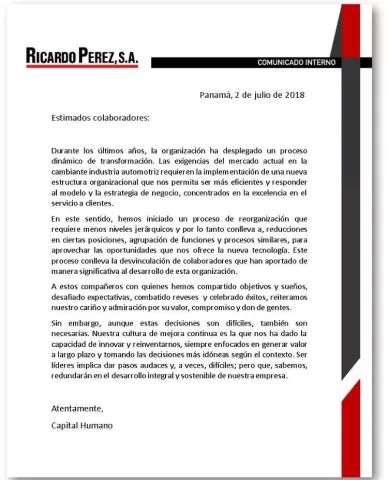 Ricardo Pérez aclara sobre su reorganización