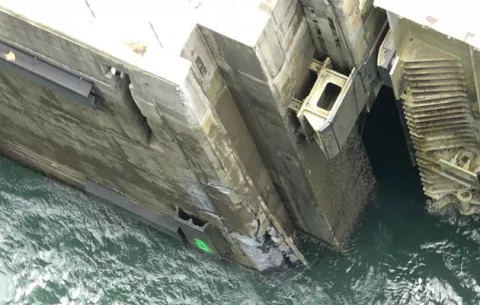 Por segunda ocasión, esclusa de Agua Clara en el Canal de Panamá sufre afectación