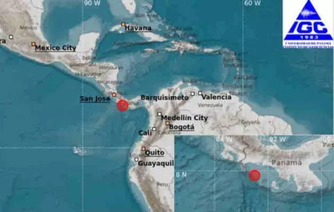 Sismo de 4.9 remeció Chiriquí la madrugada de este jueves
