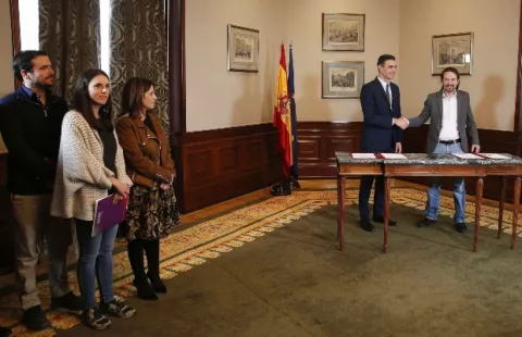 PSOE y Podemos logran un acuerdo para formar un Gobierno progresista en España