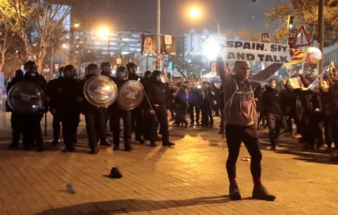 Camp Nou en un día de protestas y  el clásico entre Barcelona contra Real Madrid
