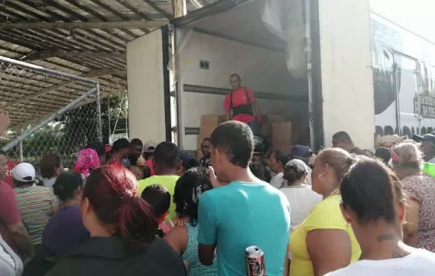 Venta de jamones económicos en Arraiján y Capira se da entre empujones y gritos 