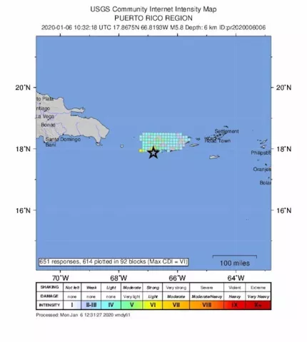 Se derrumban varias viviendas en el suroeste de Puerto Rico por un temblor de magnitud 5,8