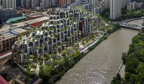 El edificio-bosque ubicado en Shanghái