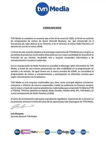TVN compra Radio Panamá y Los 40