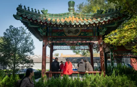 Ancianos chinos acuden a un parque en busca de amor