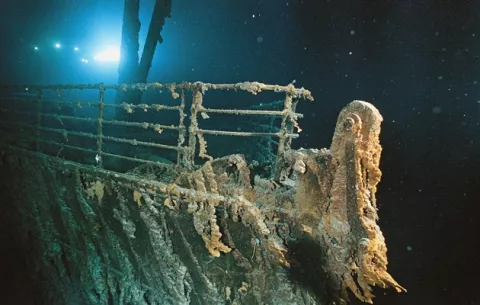 Submarino chocó con los restos del Titanic en el fondo del Atlántico