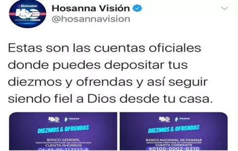 Coronavirus en Panamá: Iglesias habilitan cuentas para recibir donaciones en línea