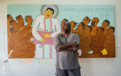 Pintor critica el papel de China en África