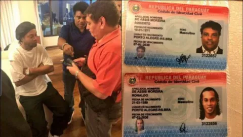 Ronaldinho entra a Paraguay con pasaporte falso y es llevado ante la justicia