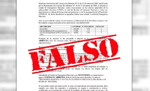 Empresa desmiente venta de insumos de higiene al Ministerio de la Presidencia