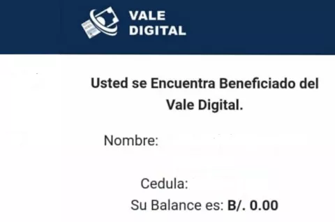 ¿Por qué el saldo del vale digital es B/.0.00 sin que se haya utilizado?