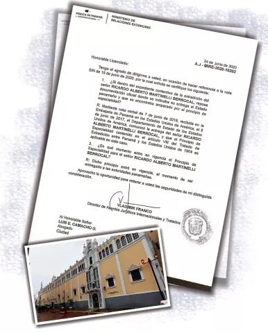 Cancillería confirmó que Ricardo Martinelli tiene el Principio de Especialidad